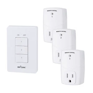 BN-LINK 3Pcs Wireless Wall-Mount-Montaje remoto Interruptor de salida Enchufe de alimentación - Imagen 1 de 7