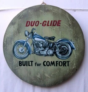 Panel Decorative Wooden Box Duo Glide Of Harley Davidson A - Picture 1 of 6