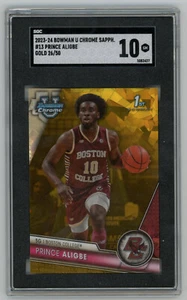 Prince Algibe 2023-24 Bowman U Chrome Sapphire Gold /50 SGC 10 - Bild 1 von 2