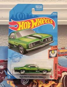 🔥2021 Hot Wheels #239 Muscle Mania 7/10 '68 PLYMOUTH BARRACUDA FORMULA S grün - Bild 1 von 3