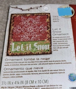 Dimensions Let It Snow Ornament Counted Cross Stith Kit 3.5" x 4.25" - Picture 1 of 3