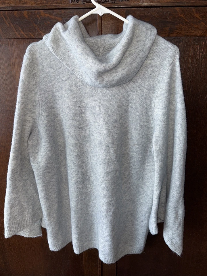 lane bryant 14 16 Gray Sweater Cowl Neck/flared Sleeves  - Image 1 of 4