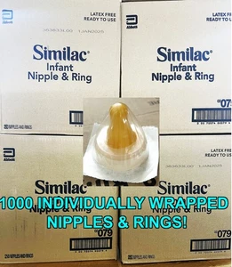 1000 Similac Infant Nipples & Rings, Standard Flow Individually Wrapped NEW - Picture 1 of 7