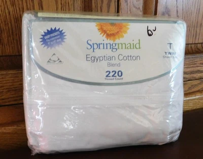 CONJUNTO DE LENÇÓIS DUPLOS DE MISTURA DE ALGODÃO EGÍPCIO SPSRINGMAID BOLSOS PROFUNDOS NOVO NO PACOTE - Imagem 1 de 4