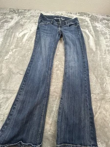 American Eagle Artist Jeans Womens Size 2 Short Medium Blue Wash Flare - Picture 1 of 7