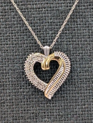 Collar RL/Richline Group Plata de Ley 18KGP 1/10 CTW Diamante Corazón 18" 925 Foto 1 de 4