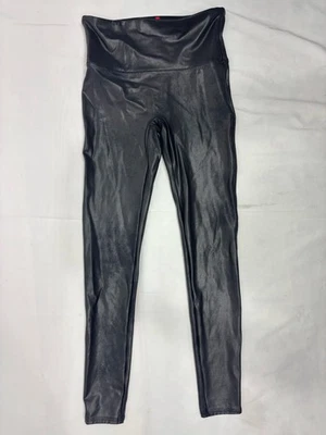 Spanx Faux Leather Leggings Women’s Size M Medium Black High Rise Nylon Tight - Image 1 of 4