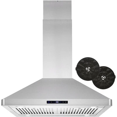 Cosmo 30" 380 CFM Ductless Island Range Hood Kitchen Hood in Stainless Steel - Image 1 of 4