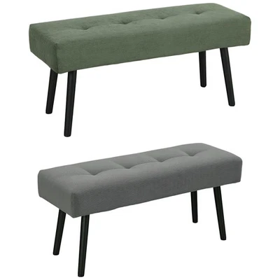 HOMCOM Sitzbank Polsterbank mit Cordbezug, Bettbank mit Metallbeine, Schuhbank - Bild 1 von 3