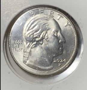 2024 P Patsy Takemoto Mink Quarter Error – “IN COD WE TRUST” –Rare Mint Die Chip - Picture 1 of 3