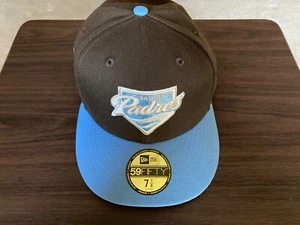 New Era San Diego Padres 59FIFTY Fitted Hat Men’s Cap SIZE 7 7/8 WALNUT/SKY BLUE - Picture 1 of 7