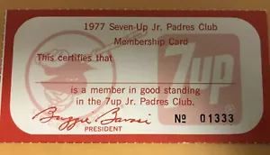 1977 San Diego Padres Ticket Pass Lou Brock SB 897 Tops Ty Cobb Record ⚾️ - Picture 1 of 3