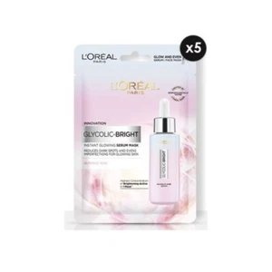 5x L'Oreal Paris Glycolic-Bright Instant Glowing Serum Mask Sheet Treat Spot 22g - Picture 1 of 5