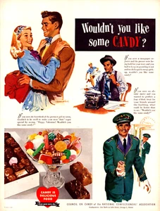 1948 Candy Confectioners Original Life Magazine Vintage Print Ad Valentine - Picture 1 of 1