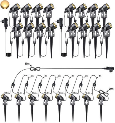 8/16x Set LED Gartenstrahler mit Erdspieß Warmweiß Gartenleuchte Spotbeleuchtung - Bild 1 von 4
