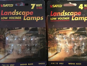 8-SATCO S4551, 4-4-WATT & 4-7 Watt 12-VOLT WEDGE BASE LANDSCAPE LAMPS T-5 Bulbs - Picture 1 of 3
