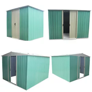 Metal Garden Pent Apex Roof Shed Storage Container Yard 6x4 8x4 8x6 8x8 8x10FT - Picture 1 of 60