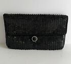 Norell Black Sequined Clutch Evening Bag. 5”x 8”