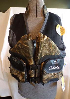 Cabela Sports Fishing Size L/XL comfort mesh Camouflage Flotation Water Safety - Image 1 of 4