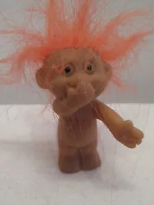 Knolli Troll Zaubertroll bunte Haare orange 80er 90er Jahre Hand vorm Mund vinta - Bild 1 von 6