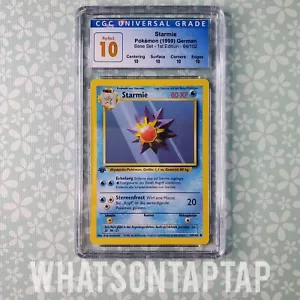 Pokemon Karte Starmie 64/102 Common 1. Edition Base Set Deutsch CGC 10 Top - Bild 1 von 2