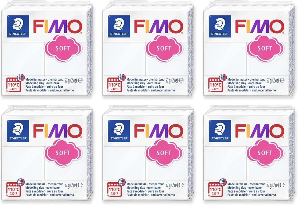 Argila modeladora de forno efeito Fimo/macio/couro 57g - Conjunto de pacotes iniciais coloridos - Imagem 1 de 4