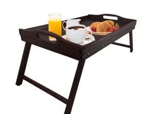Bandeja cama OSCURO Bandeja para servir bandeja de desayuno madera Laqueado - Imagen 1 de 4