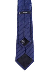 Boggi Milano Striped Silk Tie Blue Made in Italy - Picture 1 of 7