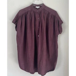 Wilfred Aritzia Bertillon Bluse Cabernet Wein kleine Renaissance Messe romantisch - Bild 1 von 9