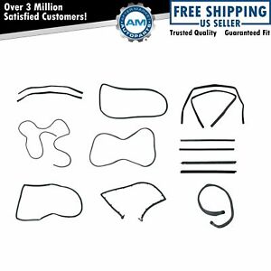 Rubber Weatherstrip Seal Kit Set For Full Doors for 87-95 Jeep Wrangler 13 Piece