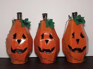Halloween JACK O LANTERN Pumpkin Lunimaries Metal Figurine Candle holder JCPenny - Picture 1 of 12