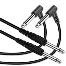 2 PACK 10FT Electric Patch Cord Guitar Amplifier Amp Cable Right Angle 90 Degree