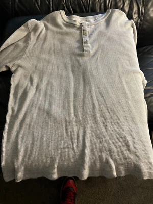 Marca Merona Térmico Henley Cuello Gris Grande Hombre Estudio Armario Venta Foto 1 de 2
