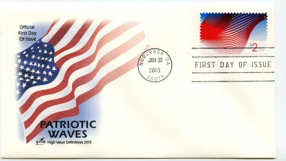 4954 $2. Patriotic Waves ArtCraft  FDC - Image 1 of 1