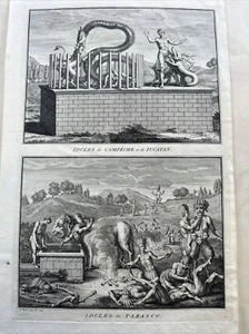Messico, sacrificio 1723. Idoli di Tabasco e di Iucatan. - Picture 1 of 6