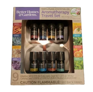💫Better Homes & Gardens 100% Pure Essential Oil 9 pc Travel Set Aroma Therapy💫 - Picture 1 of 3