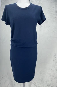 Vestido Estándar JAMES PERSE Talla 3 Grande Midi Algodón Modal Azul Marino Minimalista Informal - Imagen 1 de 15