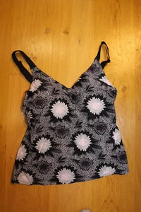 TANKINI OBERTEIL TOP GRÖSSE 46 B SCHWARZ GEMUSTERT SCHAUMSTOFF KÖRBCHEN - Bild 1 von 2