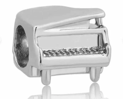 S295 Silver, Piano Music Teacher Concert, Charm for Bracelet, Silver Charm - Imagem 1 de 2