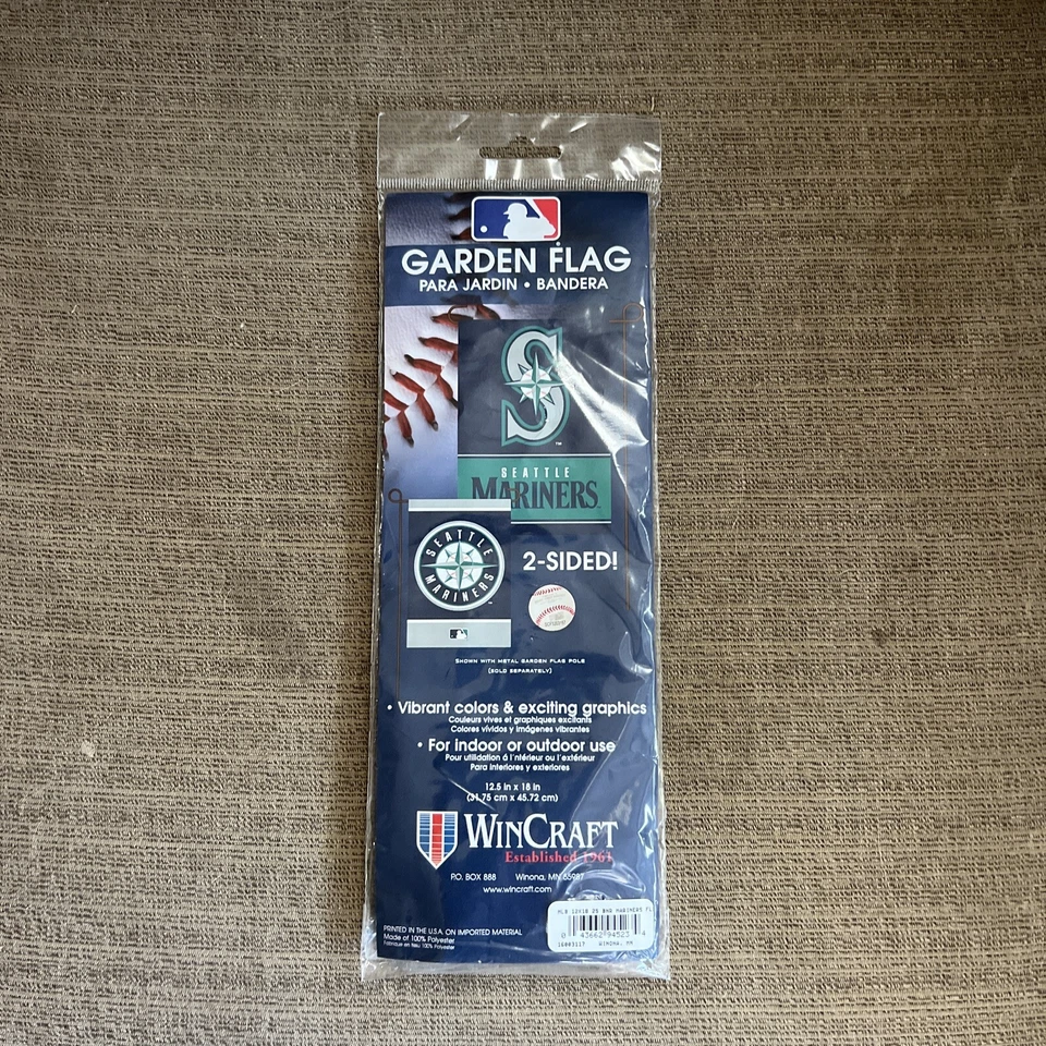 WinCraft MLB Seattle Mariners Flag 12" x 18" Garden Style Double Sided Flag - Image 1 of 1