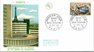 France FDC 1963 - Radio-Television House - Paris - F28910 - Image 1 of 2