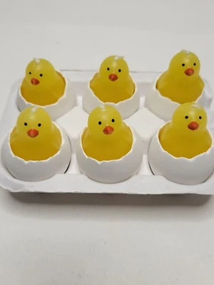 Media caja de 6 patos velas de cera en conchas de huevo de cerámica decoración de mesa de Pascua para el hogar Foto 1 de 4