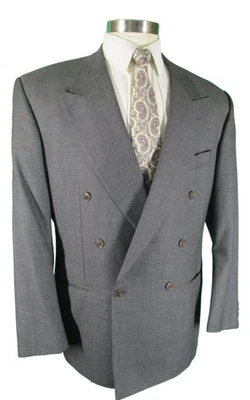 Traje Dei Giovanni Para Hombres Gris Doble Pecho 6x1 Ermenegildo Zegna Lana 44L Italia Foto 1 de 4