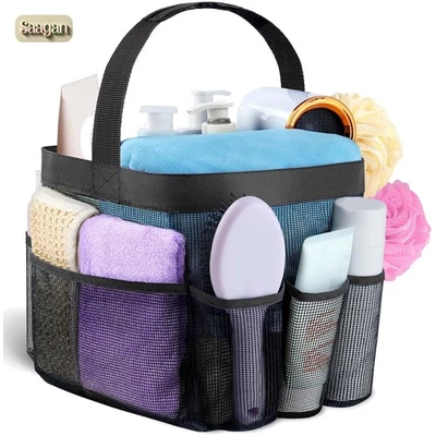 Carrito de ducha de malla de 8 bolsillos - Organizador portátil de secado rápido para estudiantes universitarios Foto 1 de 4