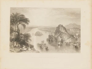 SCENE AT COLGONG ON THE GANGES GOLKONDA FIUME GANGE GANGA RIVER 1845 INDIA - Picture 1 of 2