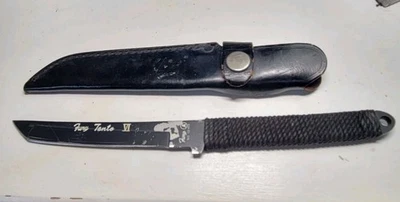 VTG Fury Japan 12100 Tanto 440 Black Fixed Blade Boot Knife Dagger - Image 1 of 4