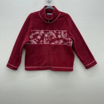 Chaqueta Croft Barrow Roja Cremallera Completa Bordada Polar Cuello Simulado Mujer Pequeña Grande Foto 1 de 4