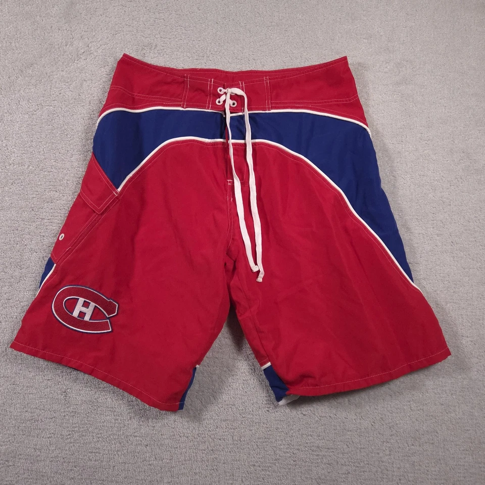 Pantalones Cortos Montreal Canadiens Para Hombres Grandes Rojos NHL Hockey Board Shorts Bañador Foto 1 de 4