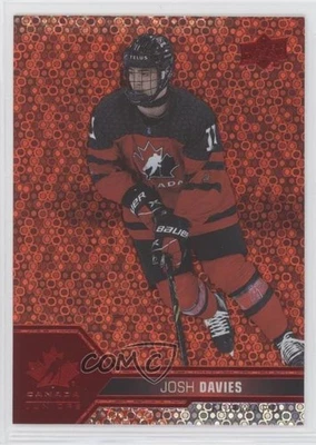 2022 Team Canada Juniors Men's U-18 Red Champagne Foilboard Josh Davies #44 - Image 1 of 2