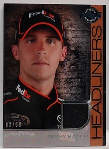 2011 PRESS PASS WHEELS DENNY HAMLIN HEADLINERS HAT RELIC /50  NASCAR MSM - Picture 1 of 2